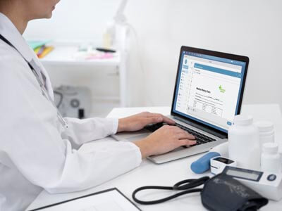 Página de marcação online de uma clínica